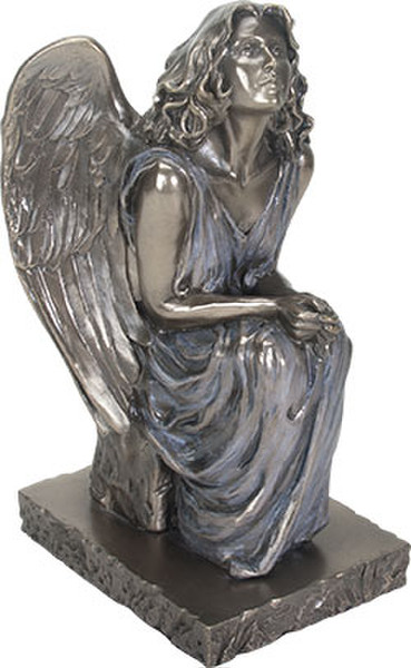 Angel Waiting Sculpture Memorial Angel Figurine faux Bronze